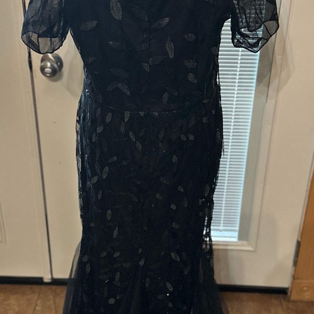 Ever Pretty Black Dress with Leaf Design